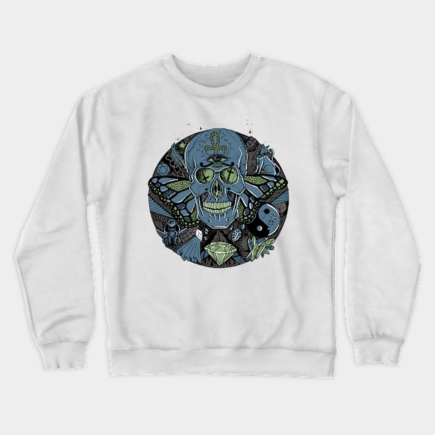 Mellow Cool Skull Circle of Humanity Crewneck Sweatshirt by kenallouis